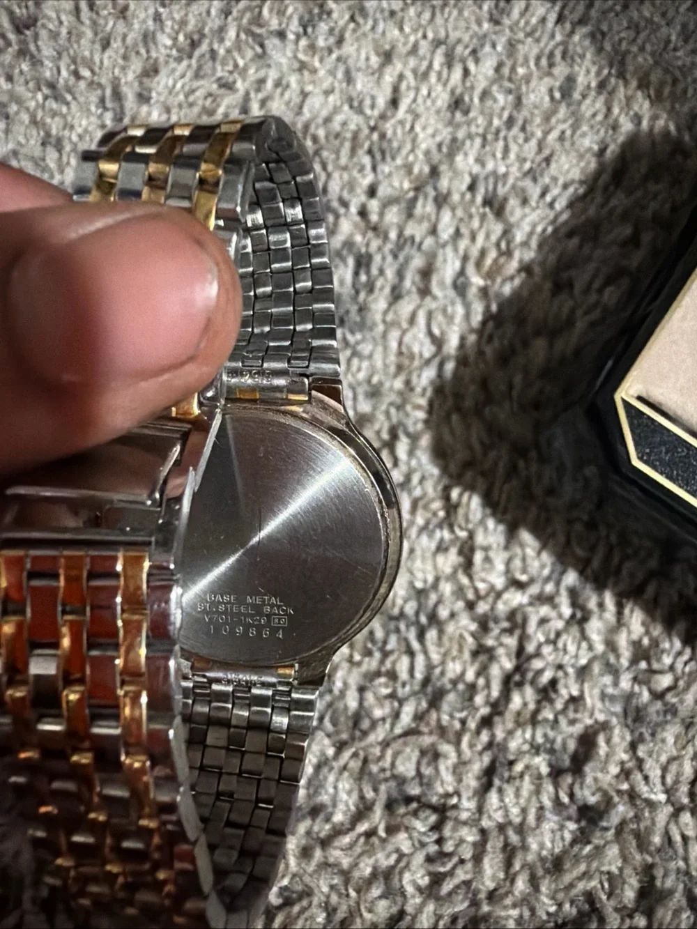 Seiko Two-Tone Gold & Silver Men's Dress Watch with Black Dial